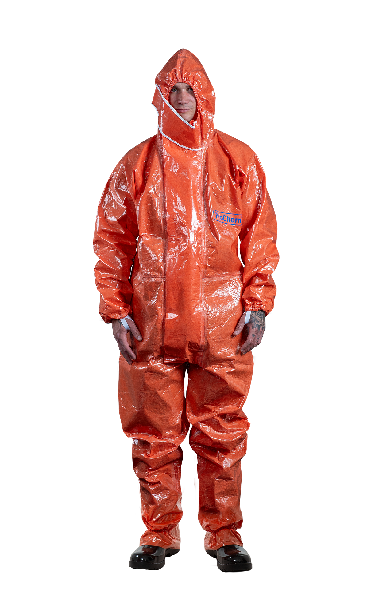 3S - ProChem I CLF A B - CLF-Schutzanzug Typ 3 mit Stiefelsocke und Tropfrand (orange, XL)