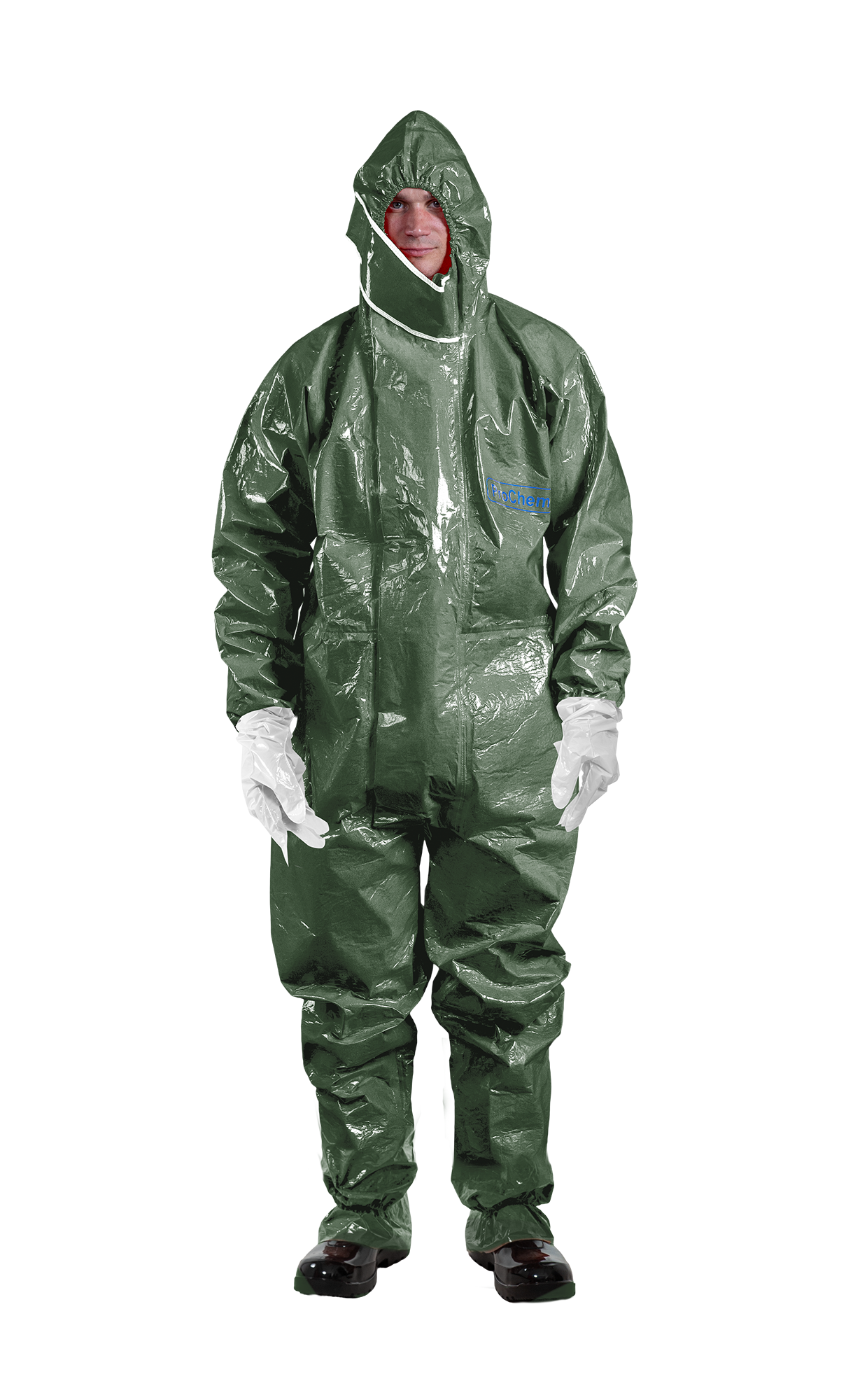 3S - ProChem I CLF A B F02 - CLF-Schutzanzug Typ 3 mit Ansell Barrier Laminathandschuhen (10, oliv, XL)