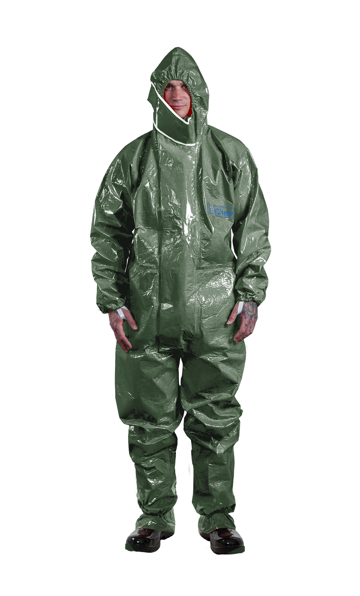 3S - ProChem I CLF A B - CLF-Schutzanzug Typ 3 mit Stiefelsocke und Tropfrand (oliv, L)