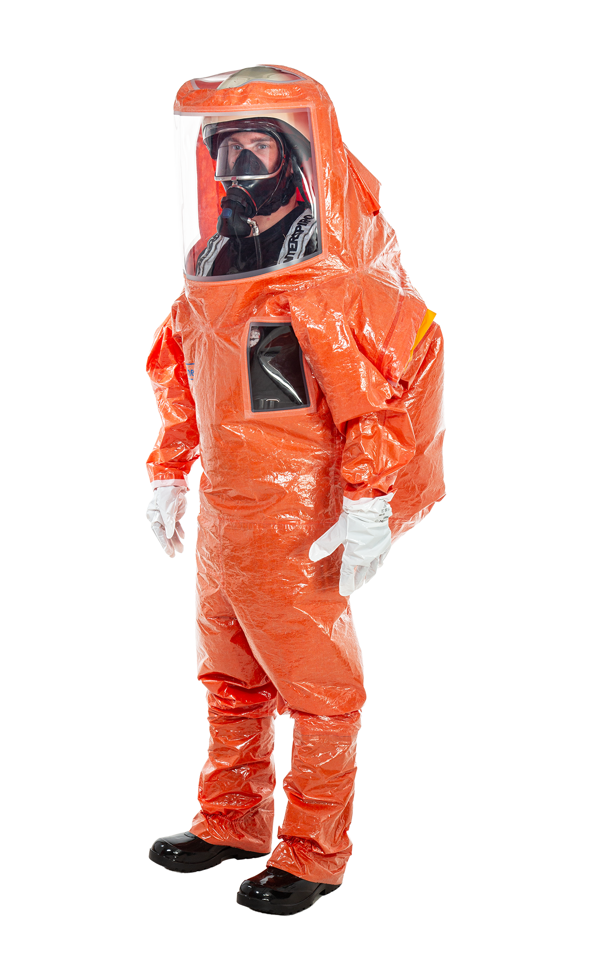 3S - ProChem V CLF A B F02 - Vollschutzanzug Typ 3 mit Visier für innen getragenen Atemschutz (11, orange, XL)