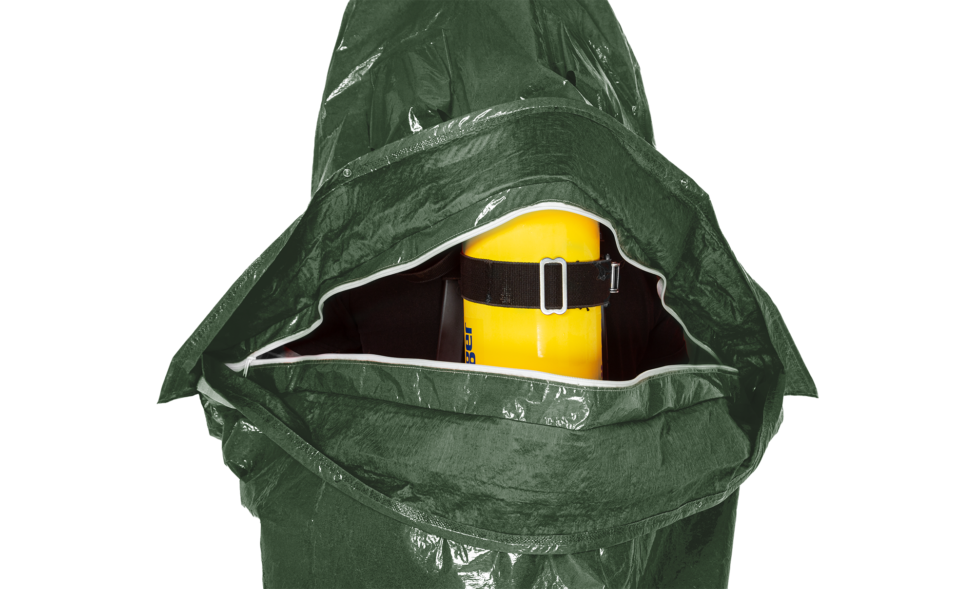 3S - ProChem V CLF A B F05 - Vollschutzanzug Typ 3 mit Visier und Butylhandschuhen (10, oliv, XXL)