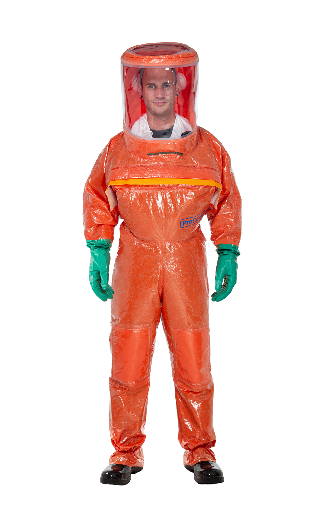 3S - ProChem III CLF A B C F01 L1 - Spritzschutzanzug Typ 3 mit Visier für Malina CleanAir (11, orange, XXXL)