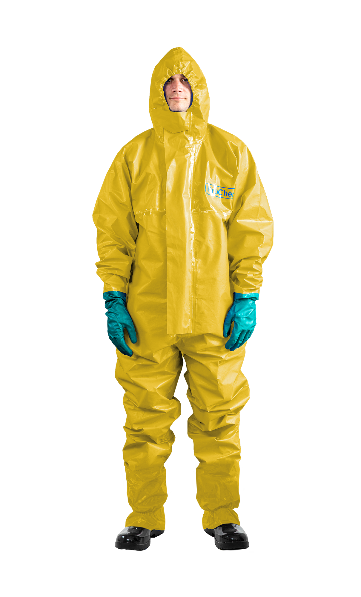 3S - ProChem I CPM A B E F01 - voll ausgestatteter CPM-Schutzanzug mit Nitrilhandschuhen (11, gelb, XXXL)
