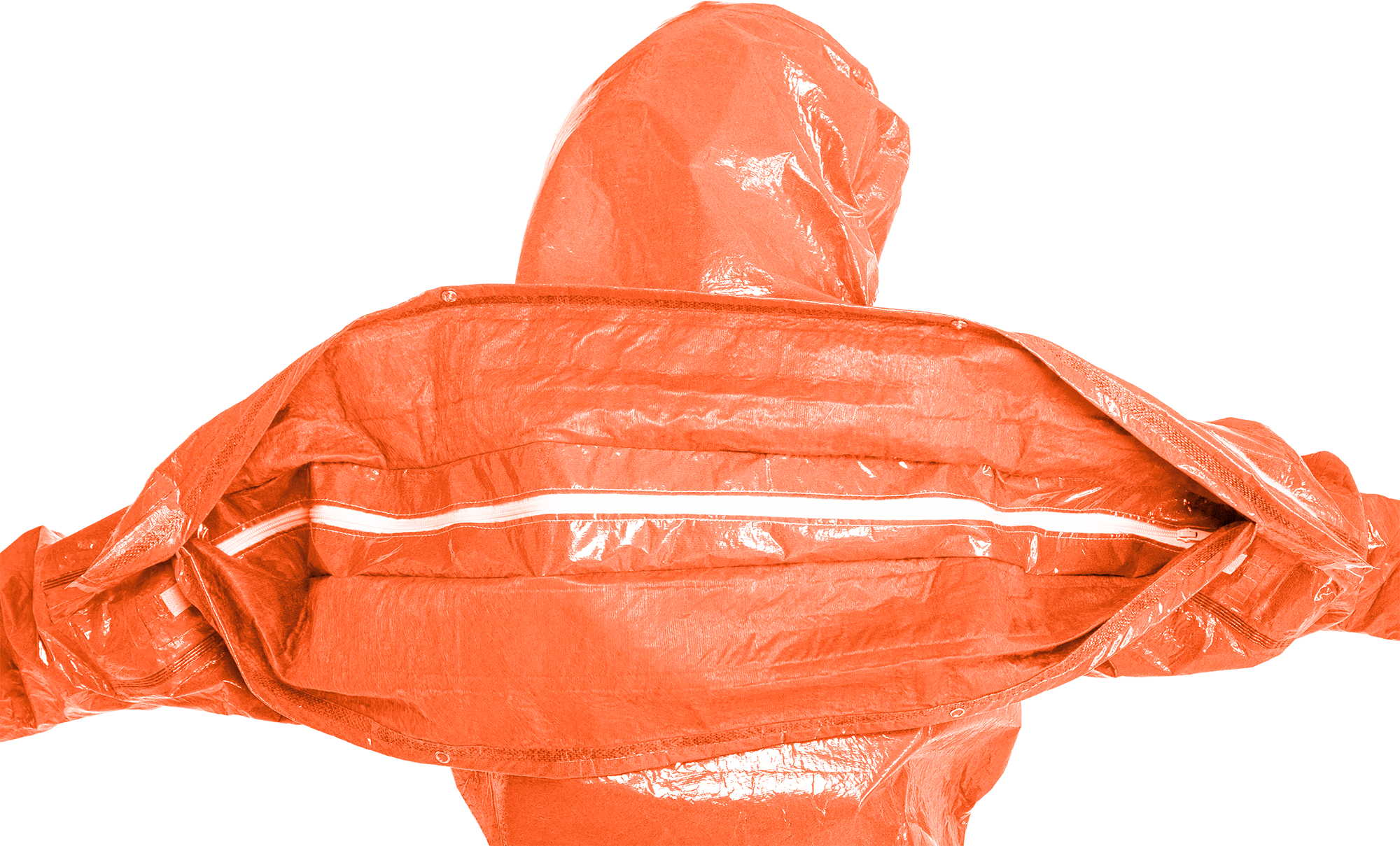 3S - ProChem II CLF A B D F02 - Chemikalienschutzanzug Typ 3 mit Armmanschette und Laminathandschuhen (11, orange, XXL)