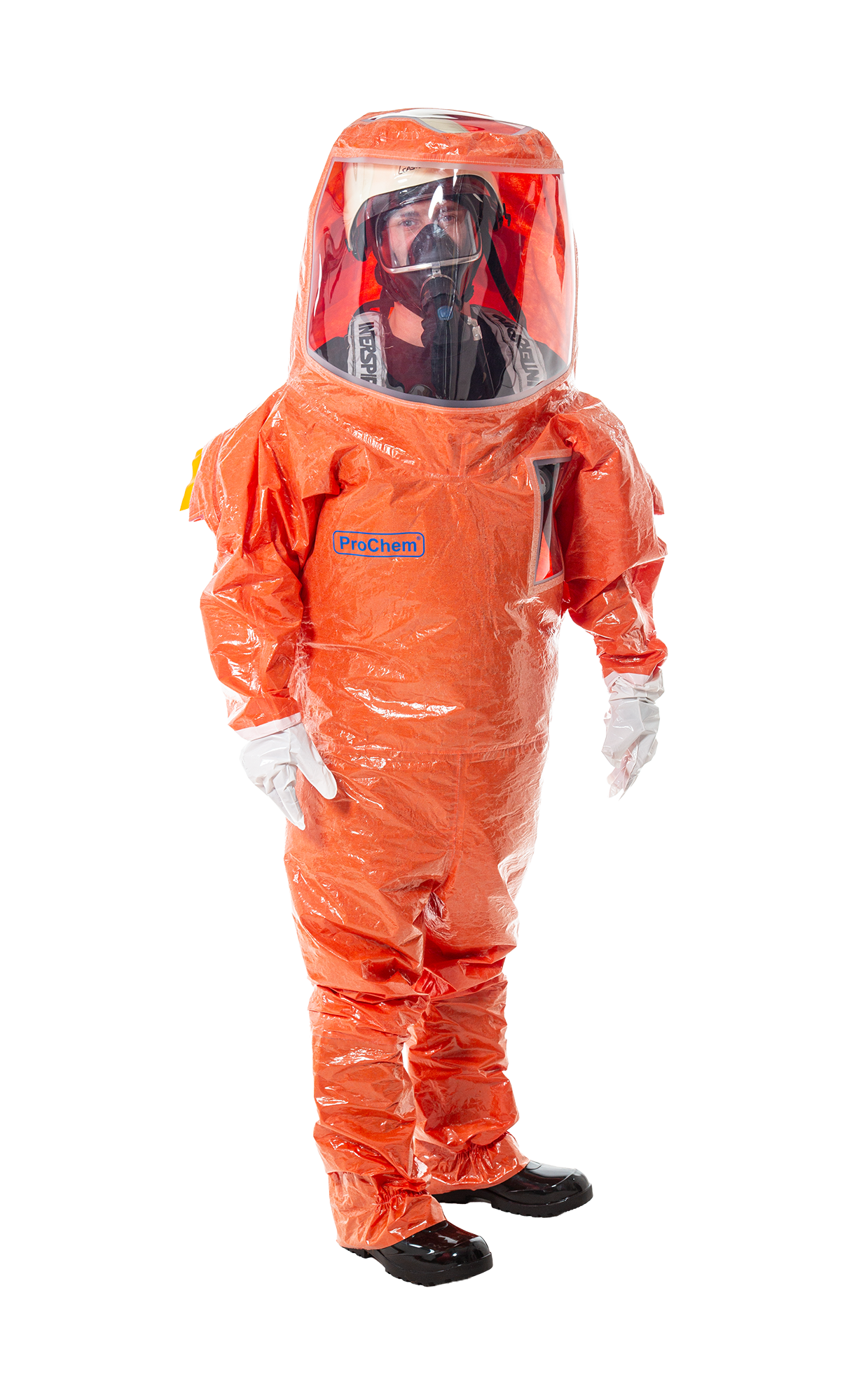 3S - ProChem V CLF A B F02 - Vollschutzanzug Typ 3 mit Visier für innen getragenen Atemschutz (11, orange, XXXL)