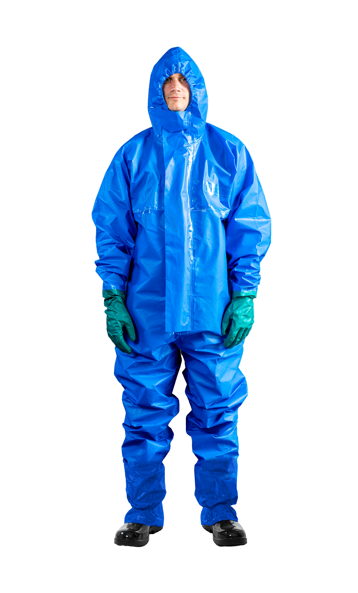 3S - ProChem I CPM A B E F01 - voll ausgestatteter CPM-Schutzanzug mit Nitrilhandschuhen (10, blau, XL)