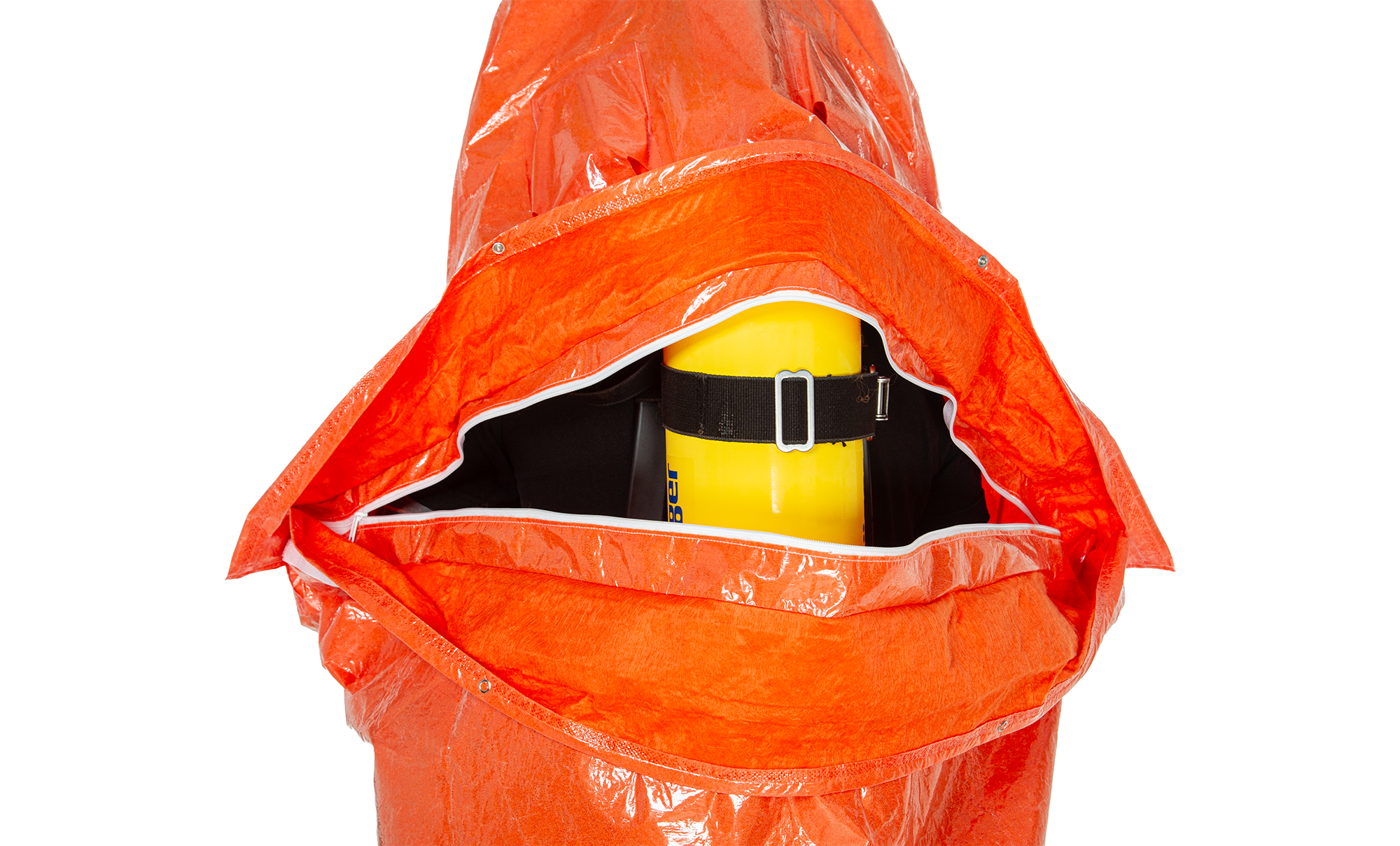 3S - ProChem V CLF A B F05 - Vollschutzanzug Typ 3 mit Visier und Butylhandschuhen (10, orange, XXL)