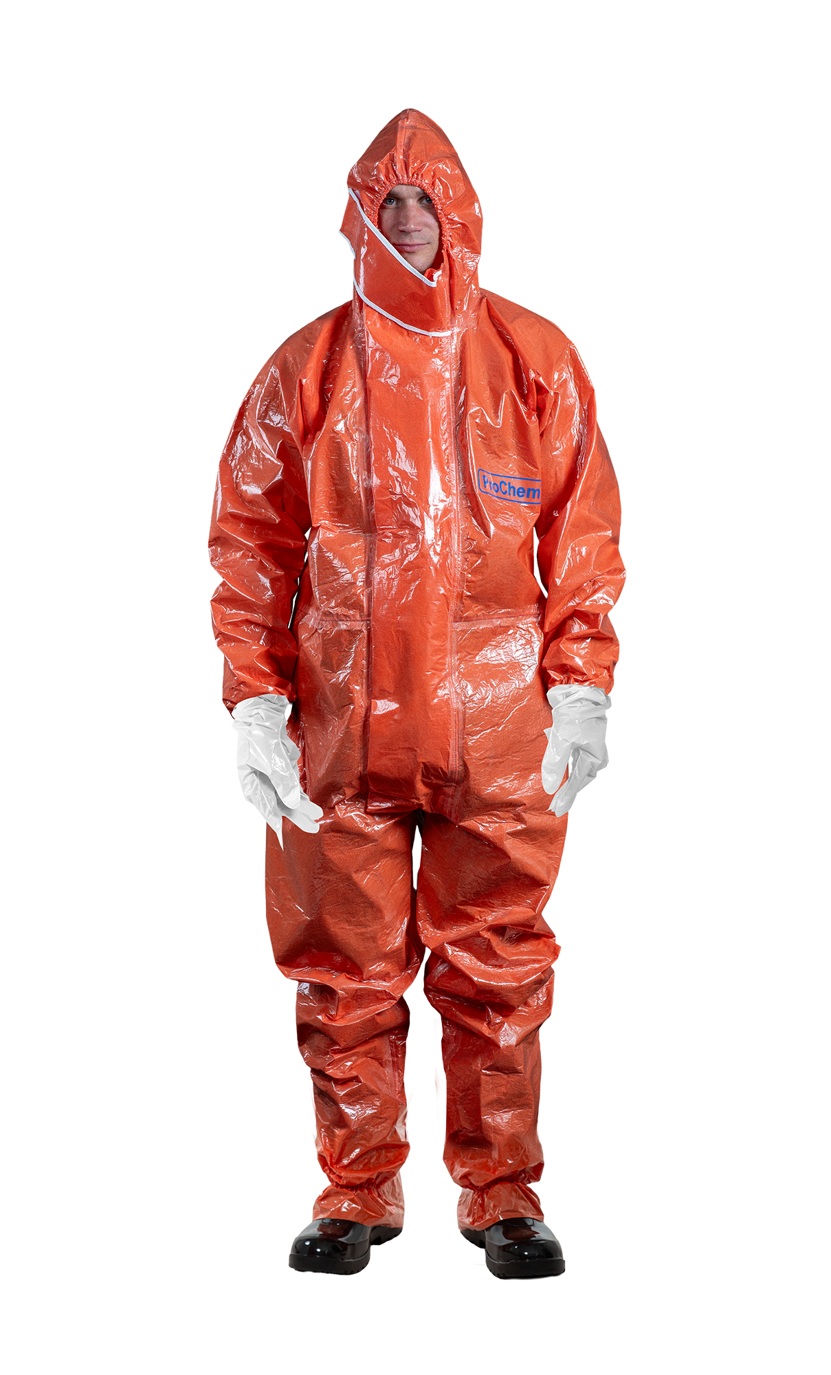 3S - ProChem I CLF A B F02 - CLF-Schutzanzug Typ 3 mit Ansell Barrier Laminathandschuhen (10, orange, L)