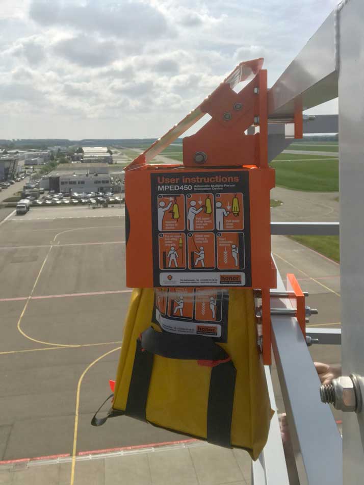 HONOR Safety - MPED450 Selbstrettungsgerät / Einpersonen Evakuierungsgerät bis 450 Meter Abseilhöhe für 9.5mm Seil