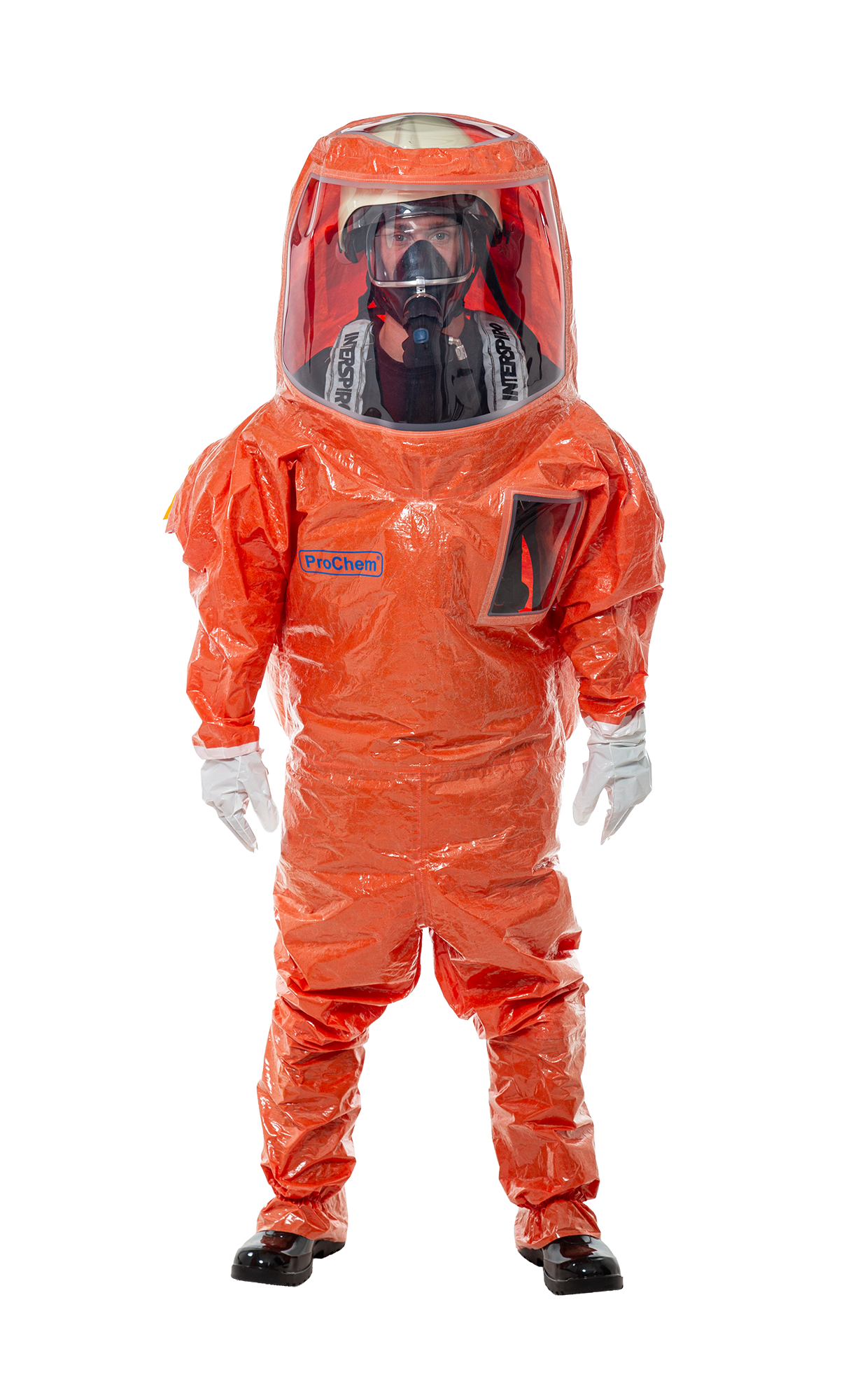 3S - ProChem V CLF A B F02 - Vollschutzanzug Typ 3 mit Visier für innen getragenen Atemschutz (11, orange, XL)