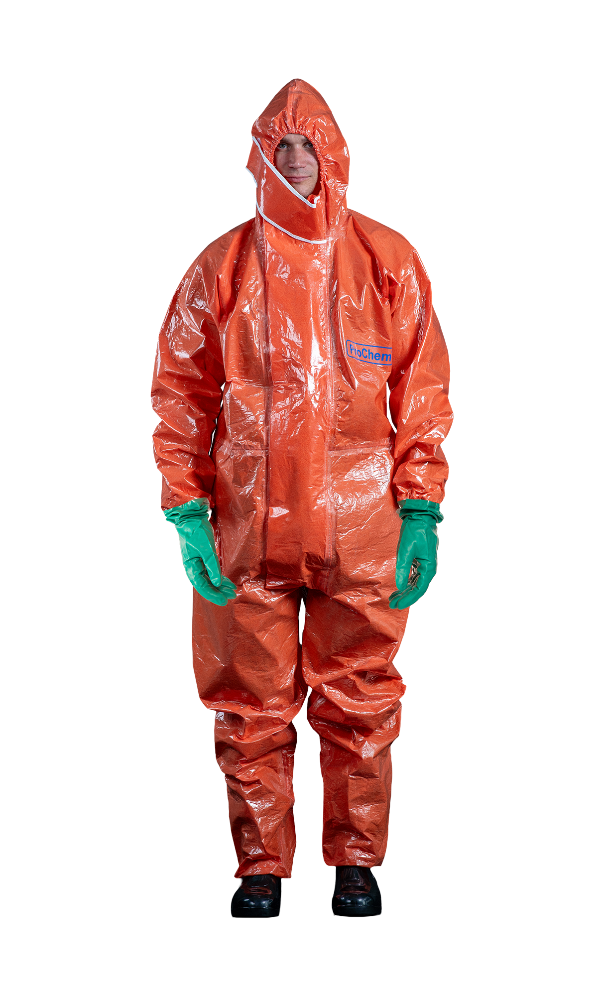 3S - ProChem I CLF F01 - CLF-Schutzanzug Typ 3 mit KCL Camatril Nitrilhandschuhen (08, orange, M)