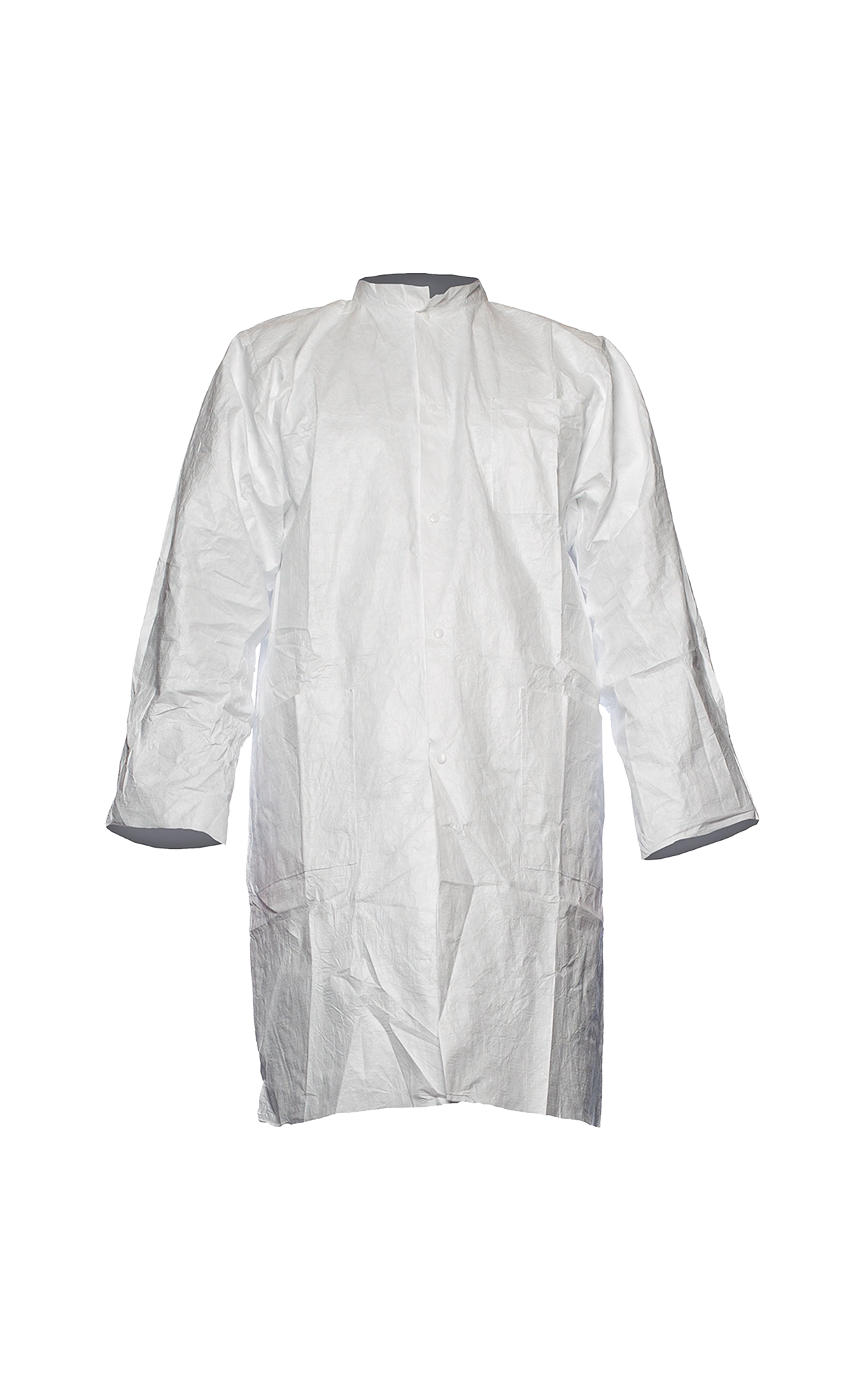 3S - Tyvek 500 Laborkittel mit Druckknöpfe und Taschen, Modell PL30 - Schutzkittel mit Druckknöpfen und Taschen