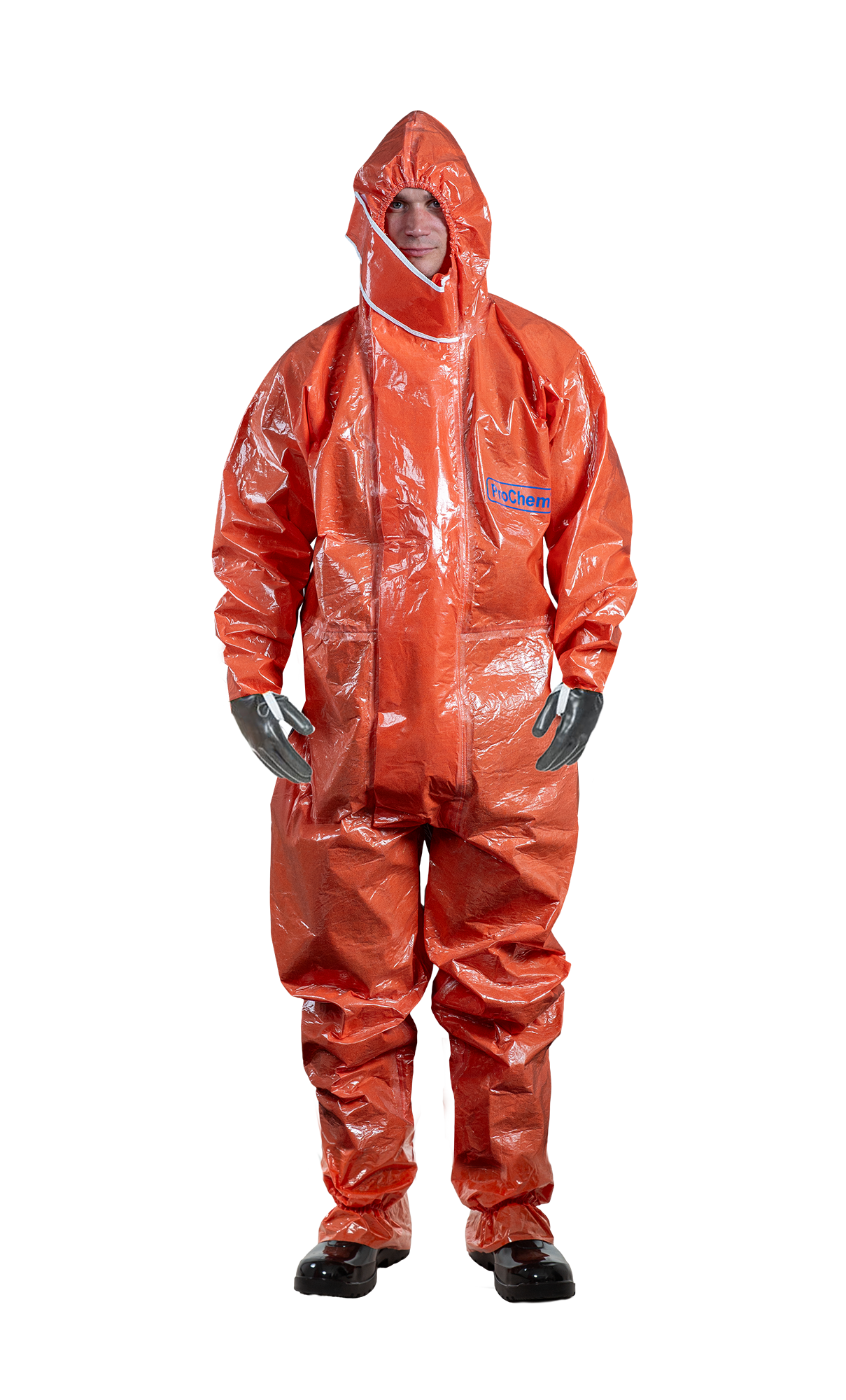 3S - ProChem I CLF A B F06 - CLF-Schutzanzug Typ 3 mit KCL Camapren Neoprenhandschuhen (11, orange, XXXL)