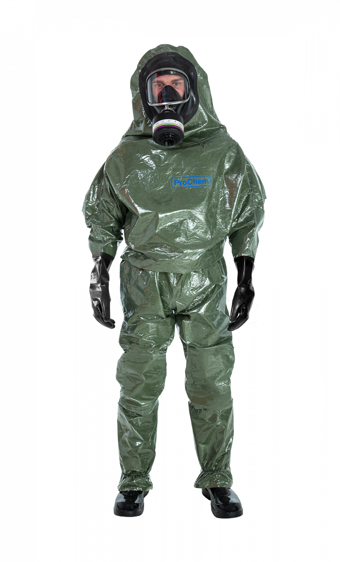3S - ProChem II CLF A B F05 - Chemikalienschutzanzug Typ 3 mit KCL Butoject Butylhandschuhe (09, oliv, XL)