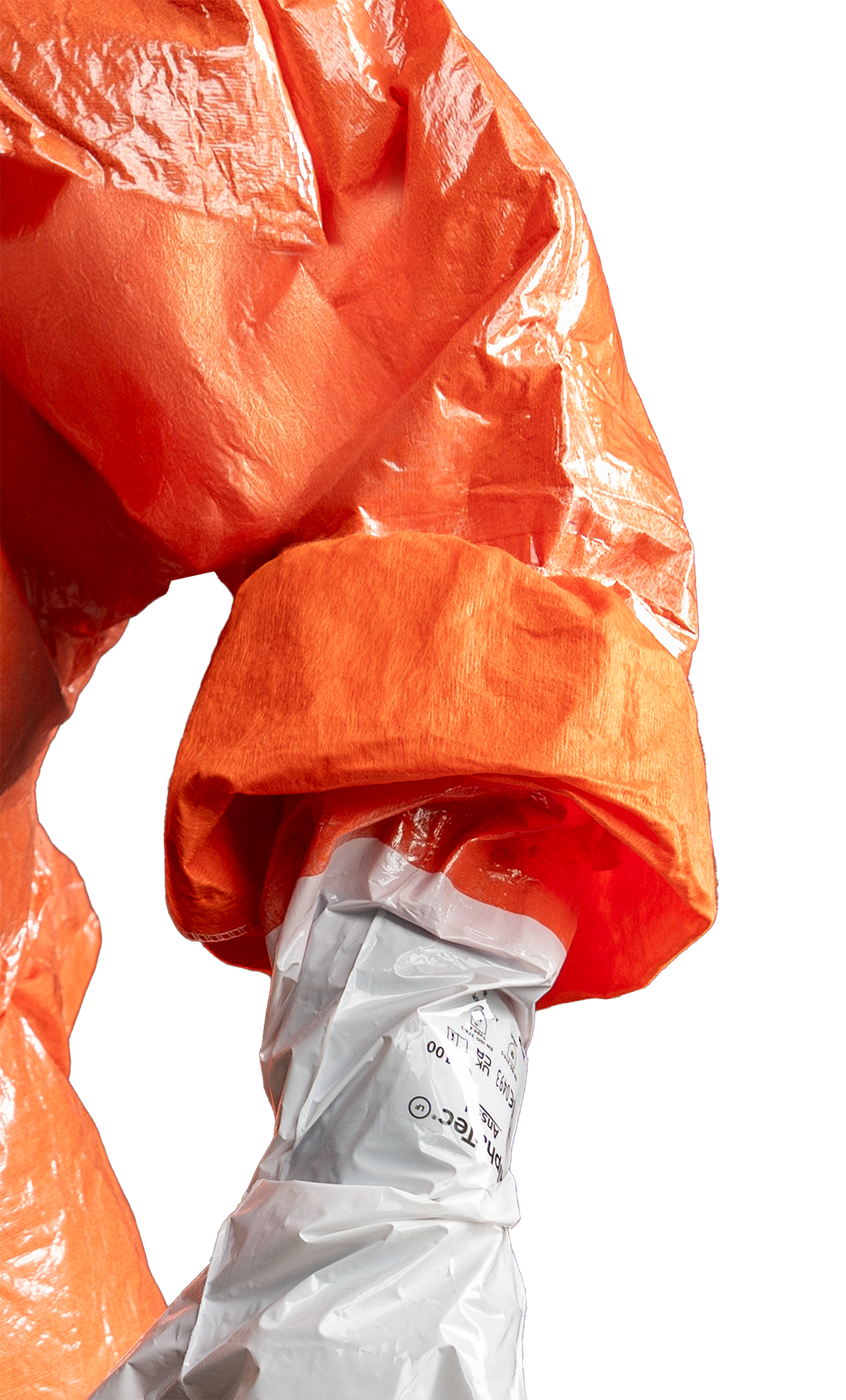 3S - ProChem II CLF A B D F02 - Chemikalienschutzanzug Typ 3 mit Armmanschette und Laminathandschuhen (11, orange, XXL)